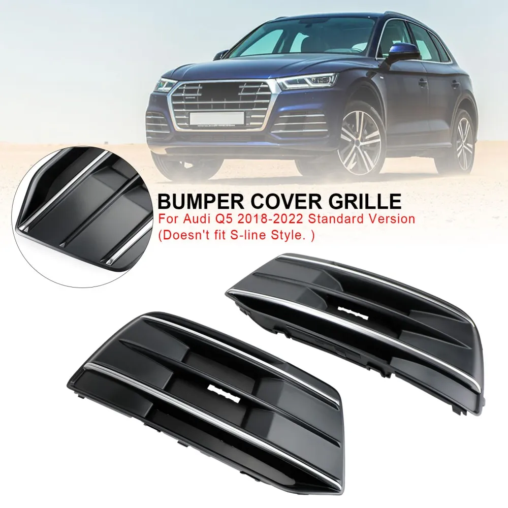 2018-2022 Audi Q5 2st Front Bumper Cover Grille Bezel Insert Black/Chrome