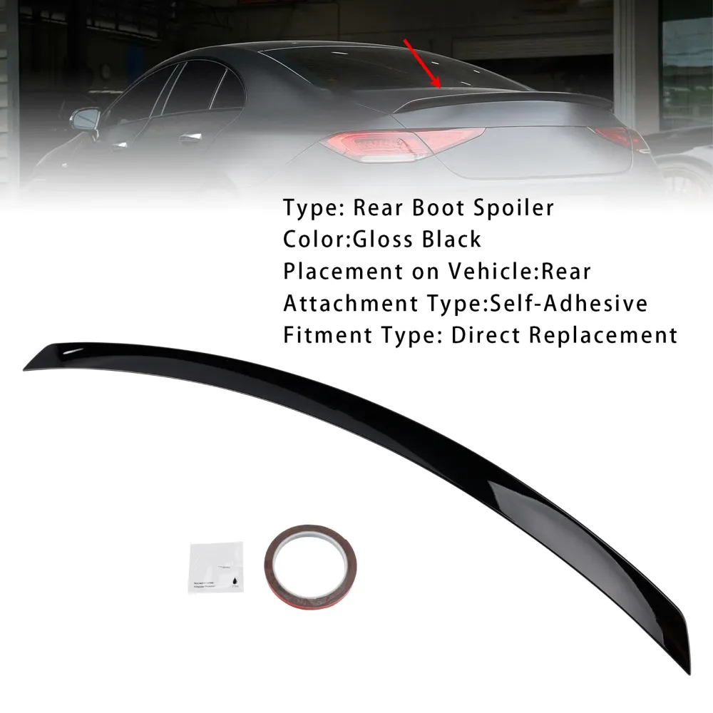 2018-2023 Mercedes-Benz CLS-Klass W257 C257 Blanksvart bakre bagageluckspoiler