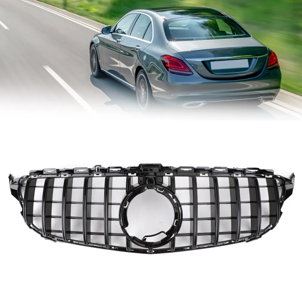 2019-2021 Mercedes Benz C-klass W205 C300 C250 AMG (modeller med kamera) GTR-stilgrill Grill med kamera Generisk