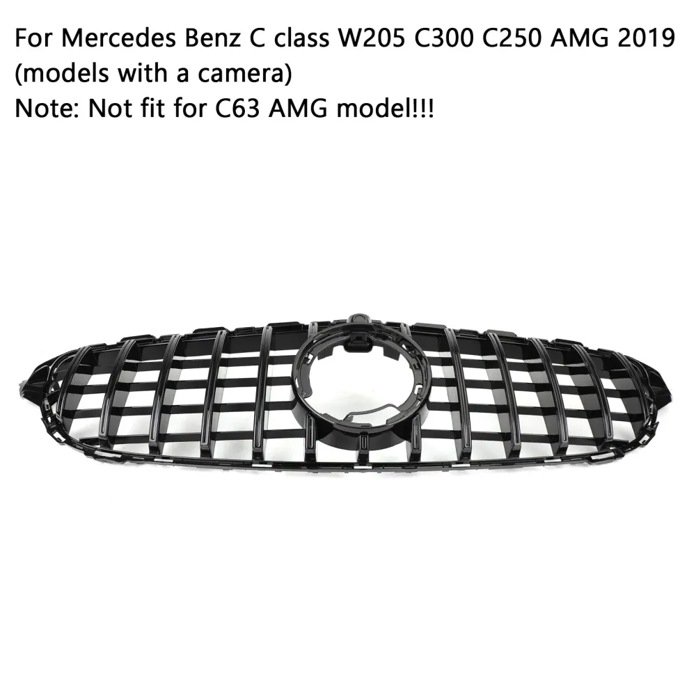 2019-2021 Mercedes Benz C-klass W205 C300 C250 AMG (modeller med kamera) GTR-stilgrill Grill med kamera Generisk