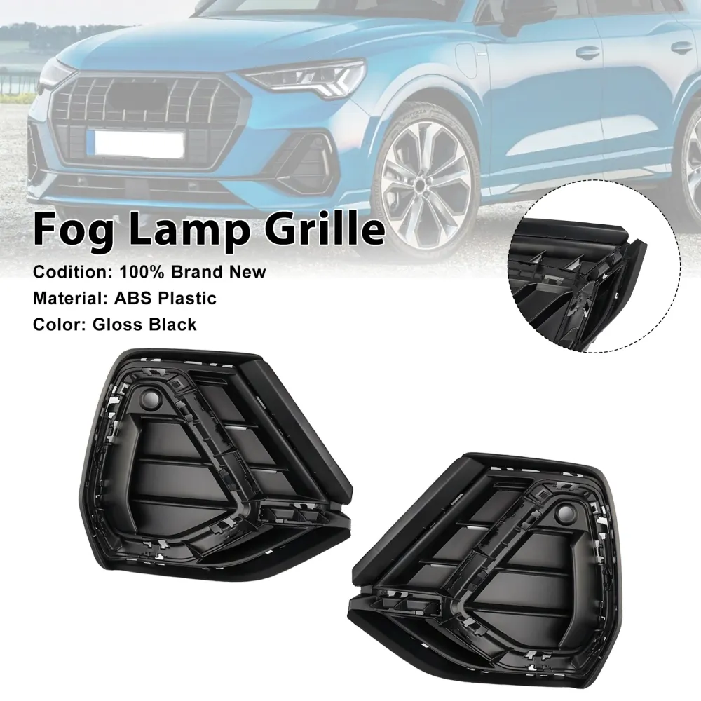 2019-2022 Audi Q3 S-Line 2ST Glanssvart främre stötfångargallerkåpa