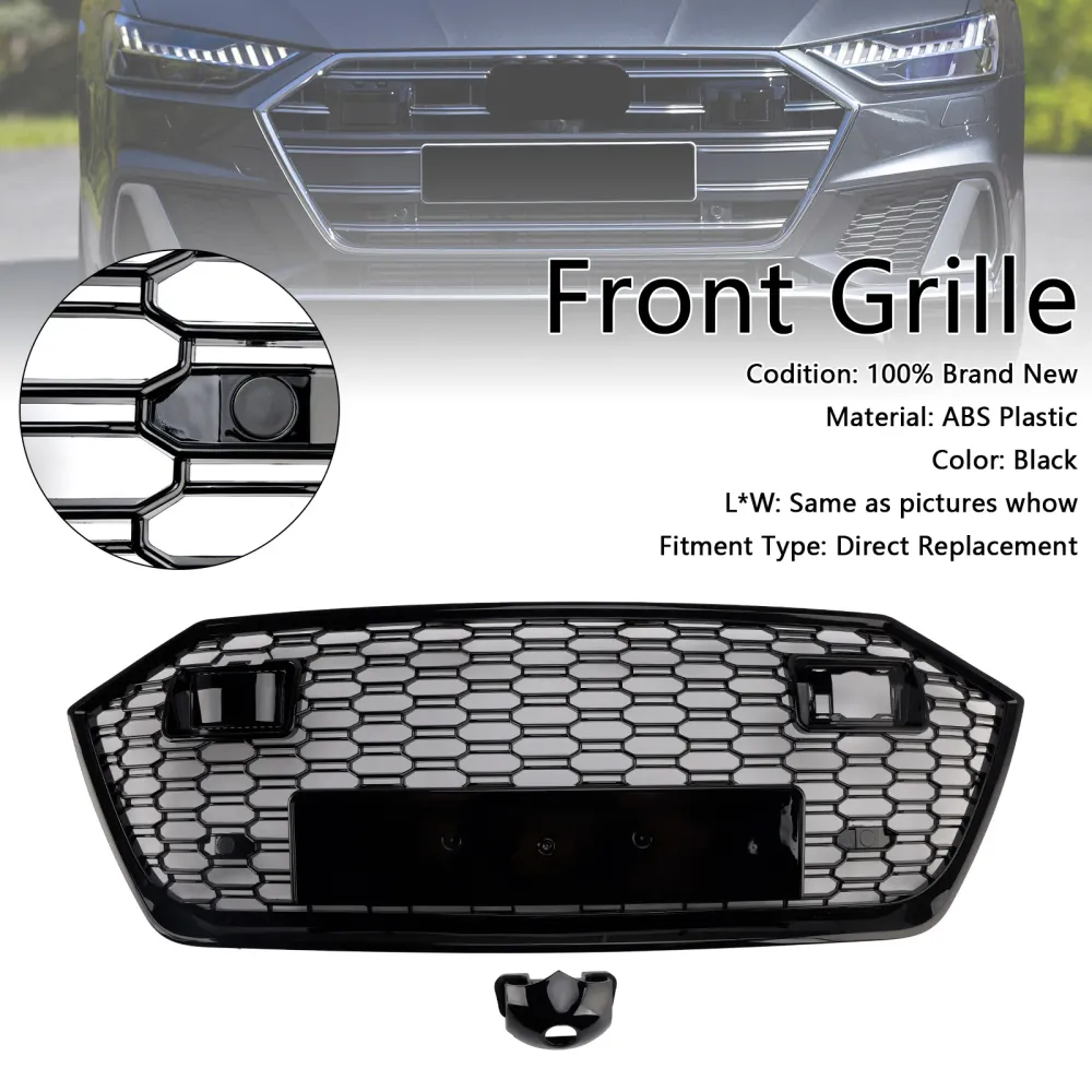 2019-2024 Audi A7 C8 S7 W/ACC Främre stötfångare Grill Grill Svart