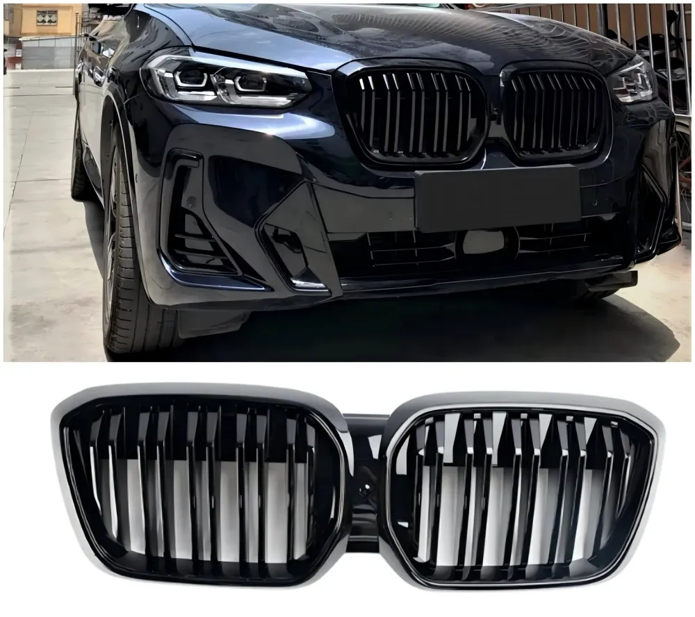 2022 2023 2024 BMW IX3 G08 LCI DUBBEL SLAT GLOSS BLACK FRED KUNDNEY GRILL