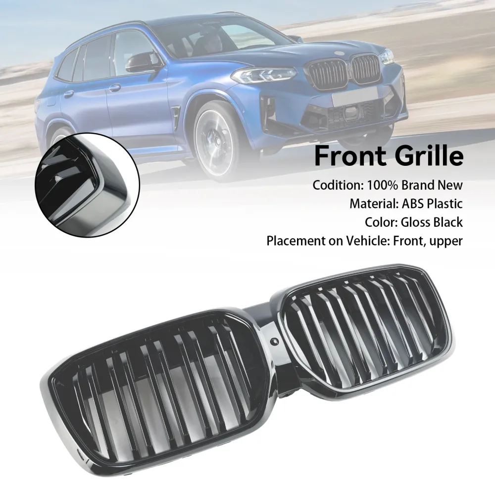 2022 2023 2024 BMW IX3 G08 LCI DUBBEL SLAT GLOSS BLACK FRED KUNDNEY GRILL