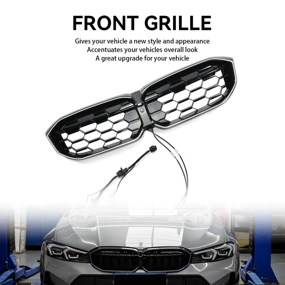2023-2024 BMW 3-serie G20 G28 diamantglanssvart främre njurgallernät