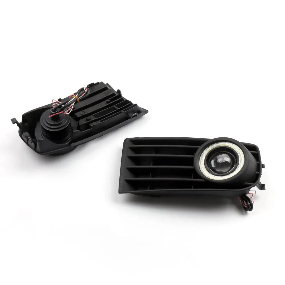 2st Front Angel Eyes Fog Lights + Grille för VW Golf 5 MK5 Rabbit 2003-2009 Generic