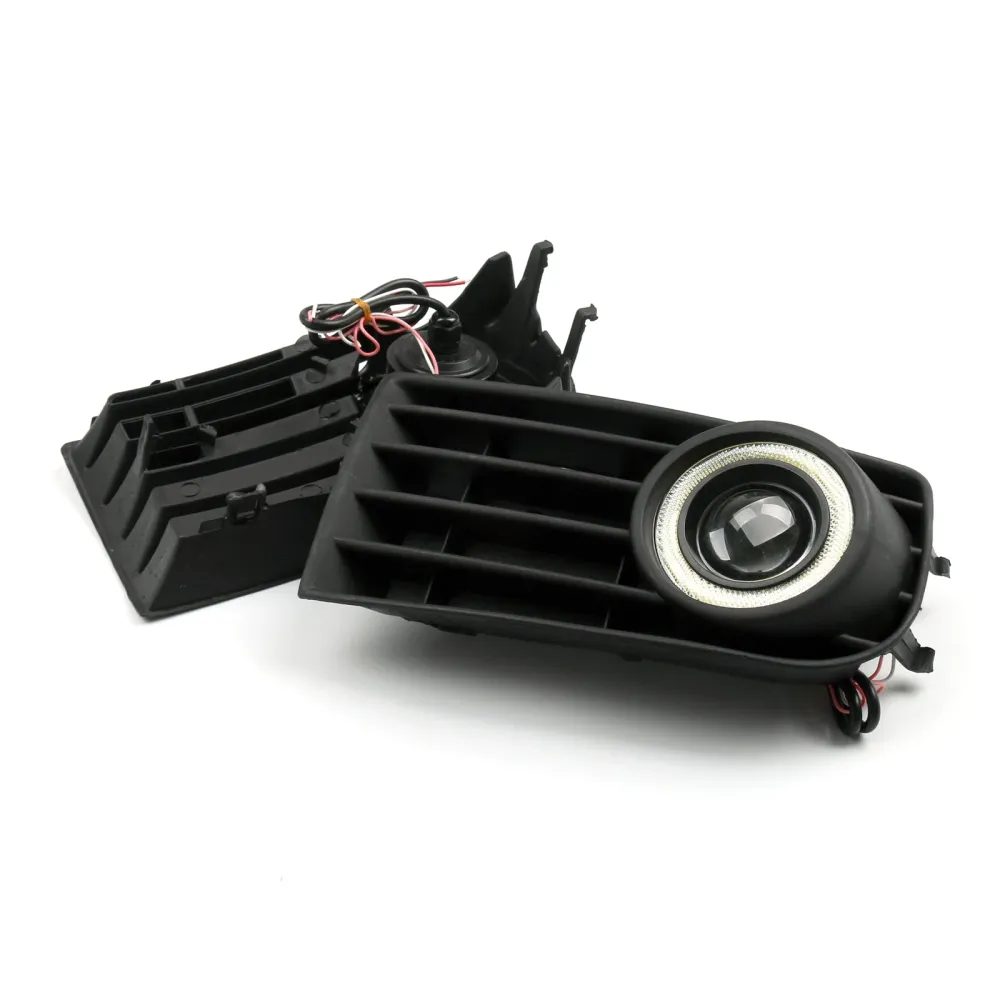 2st Front Angel Eyes Fog Lights + Grille för VW Golf 5 MK5 Rabbit 2003-2009 Generic