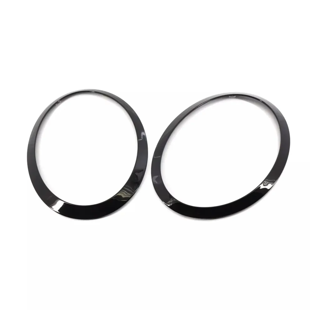 2ST Glanssvart Strålkastare Bezel Trim Ring Mini Cooper F55 F56 F57 2014-2021