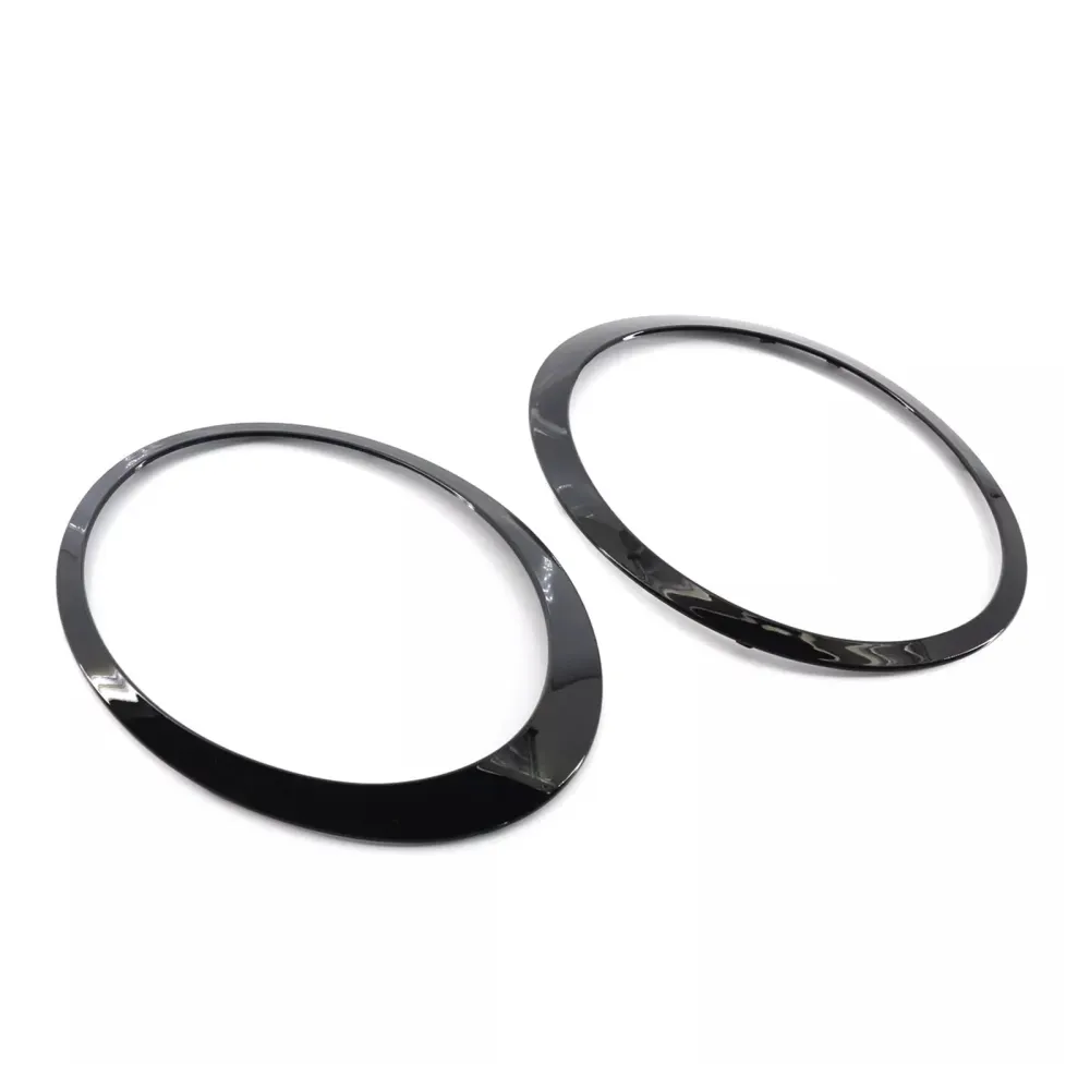 2ST Glanssvart Strålkastare Bezel Trim Ring Mini Cooper F55 F56 F57 2014-2021