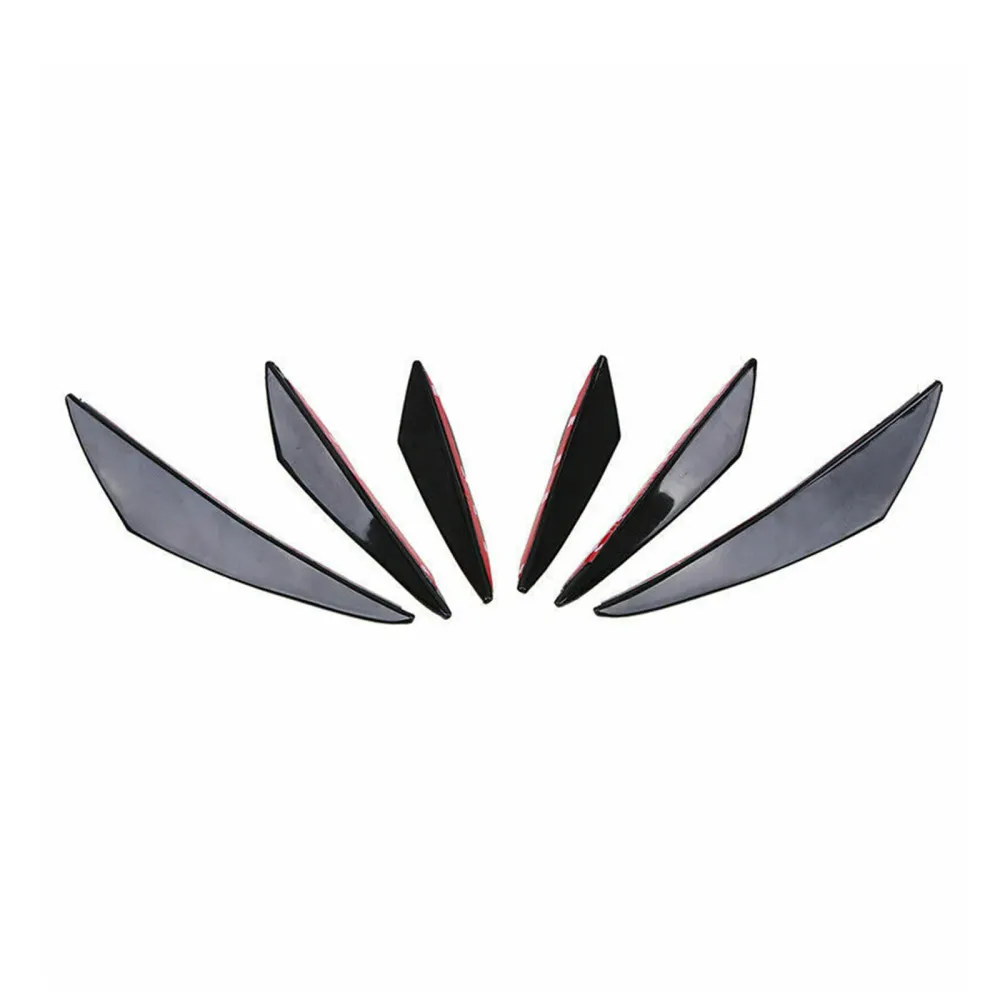 6st Universal Gloss Black Car/Auto Front Bumper Fins Spoiler Canards Refit Generic