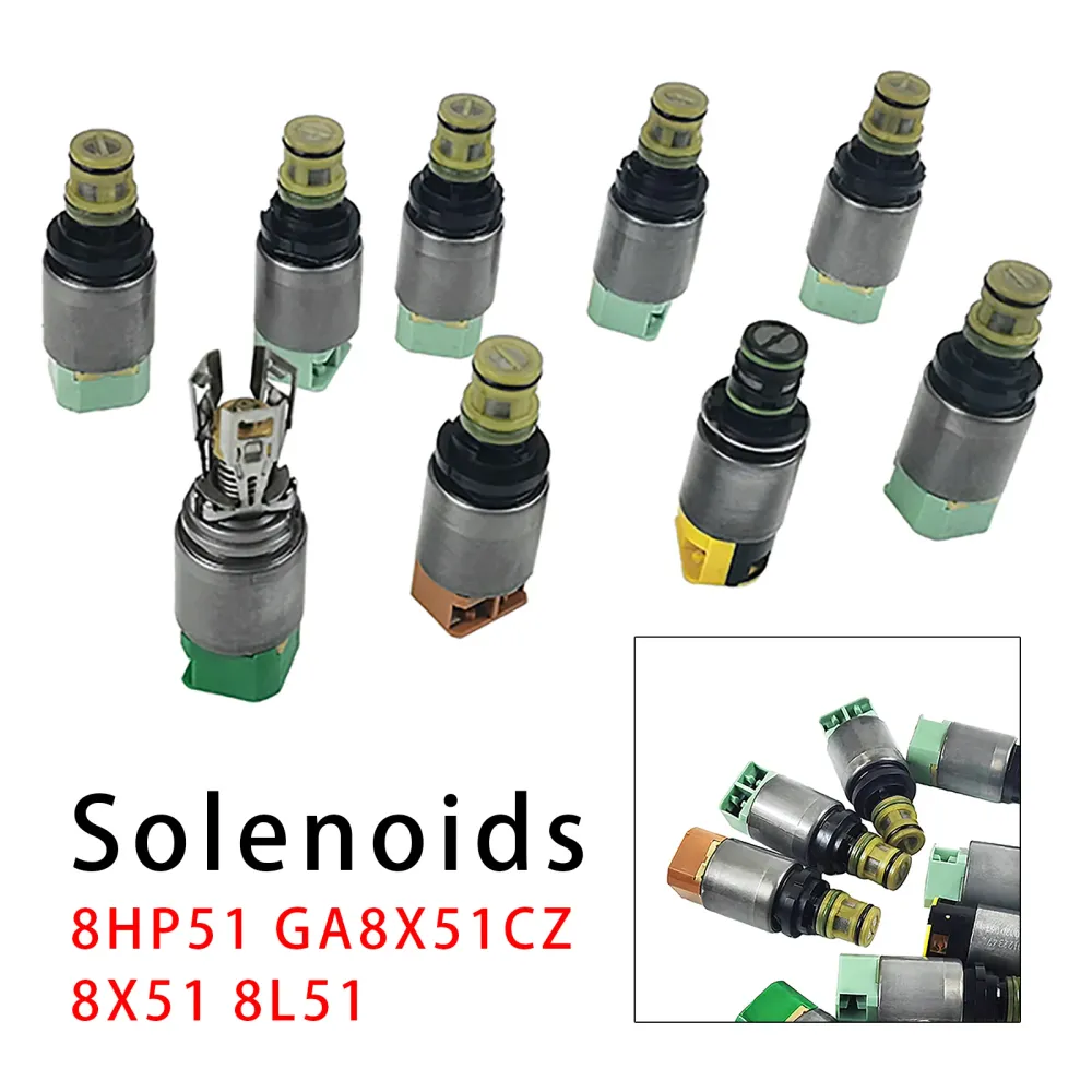 9PCS 8HP51 GA8X51CZ 8X51 8L51 8-växlad växellåda solenoidsats för BMW