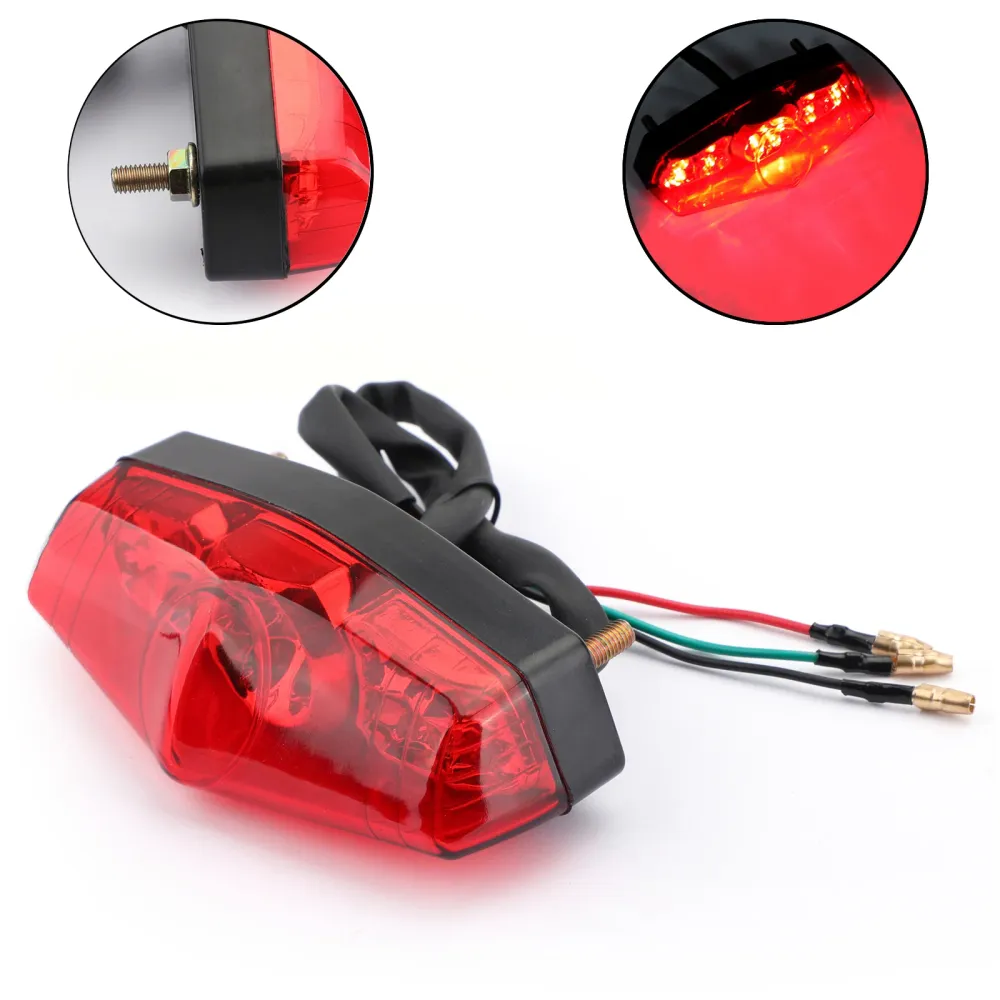 ABS MOTORCYCLE LED RED 12V bromsstopp kör bakre bakljus universal