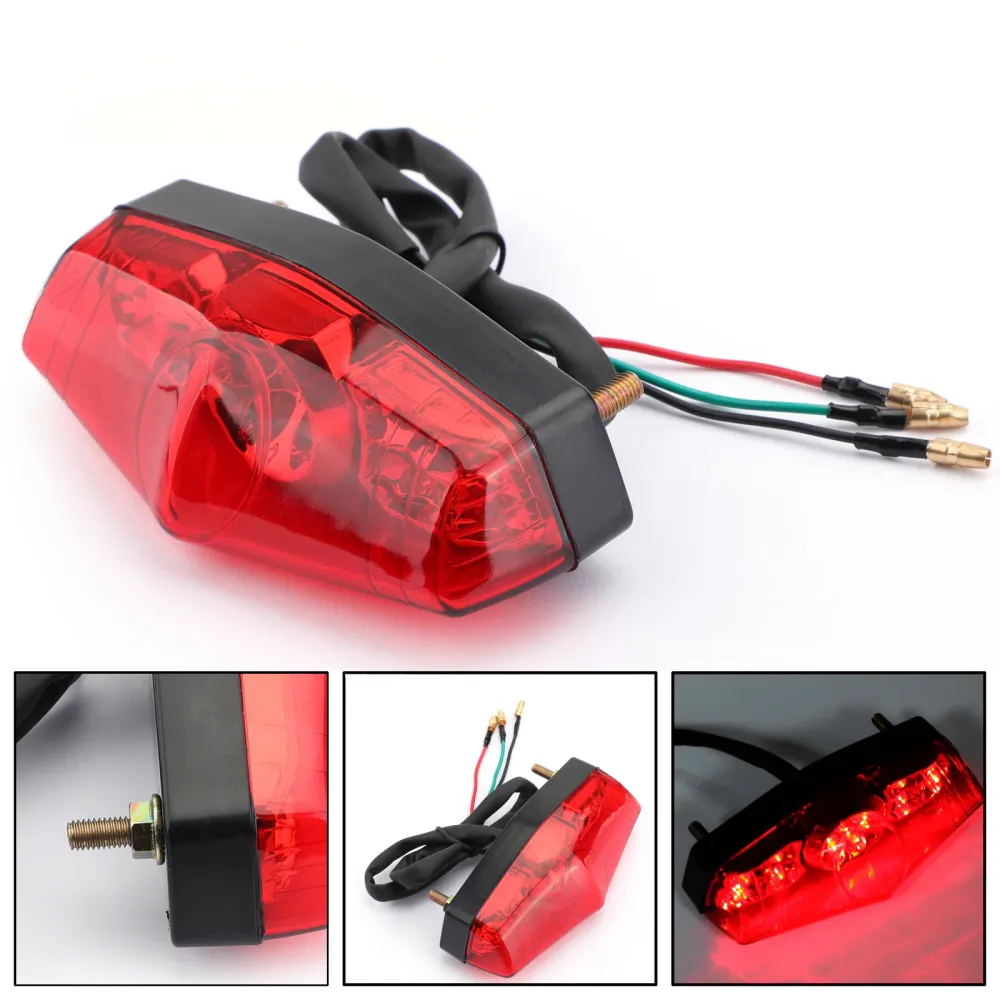 ABS MOTORCYCLE LED RED 12V bromsstopp kör bakre bakljus universal