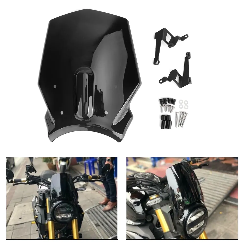 ABS Plastic Motorcykel vindrutan vindruta för Honda CB125R CB300R 2018-2019 Generisk