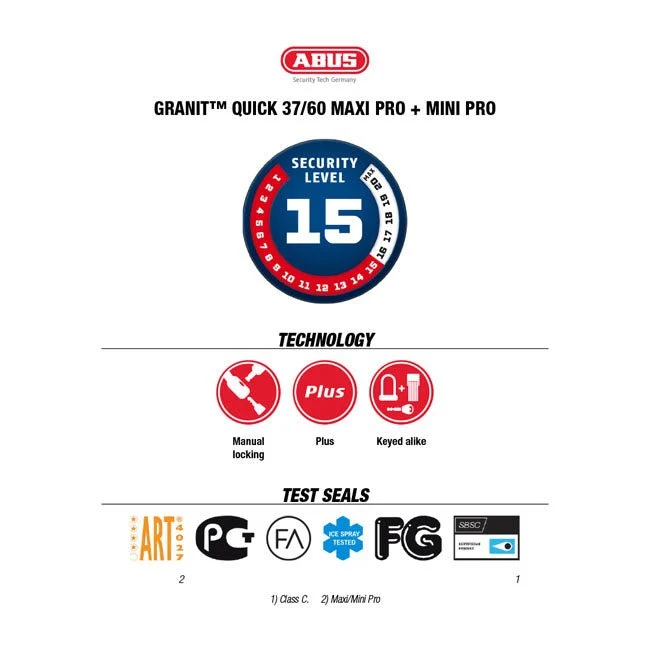 Abus Granit Quick 37/60 HB50 Mini pro Skivbromslås