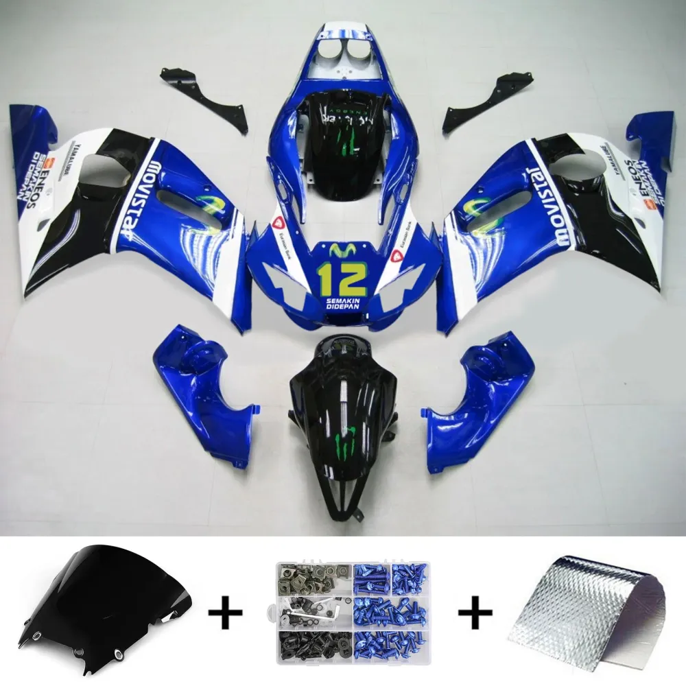 1998-2002 YAMAHA YZF 600 R6 Injektionsmässa kit Kroppsarbete Plastic ABS #128 Amotopart