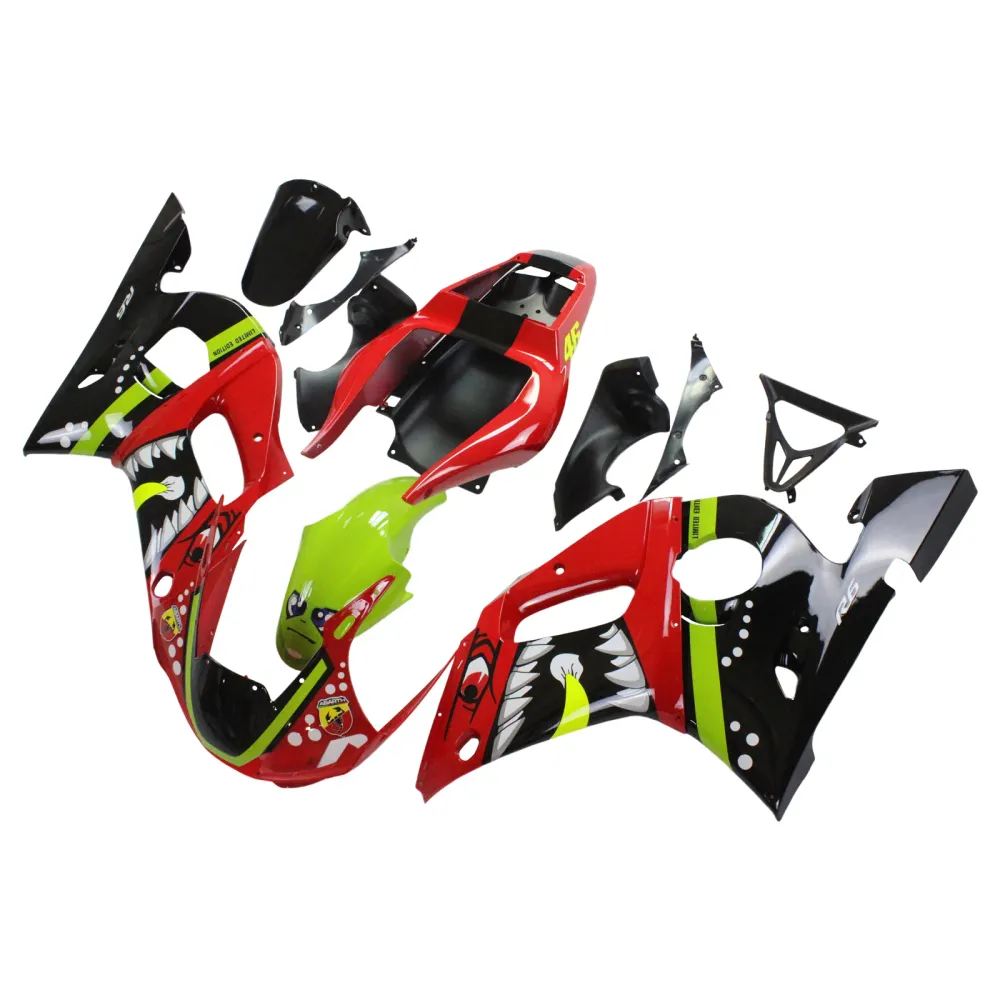 1998-2002 YAMAHA YZF 600 R6 Injektionsmässa Kit Kroppsarbete Plast ABS #131 Amotopart