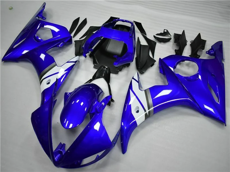 2003-2004 Yamaha YZF R6 Fairing Blue White Kit Amotopart