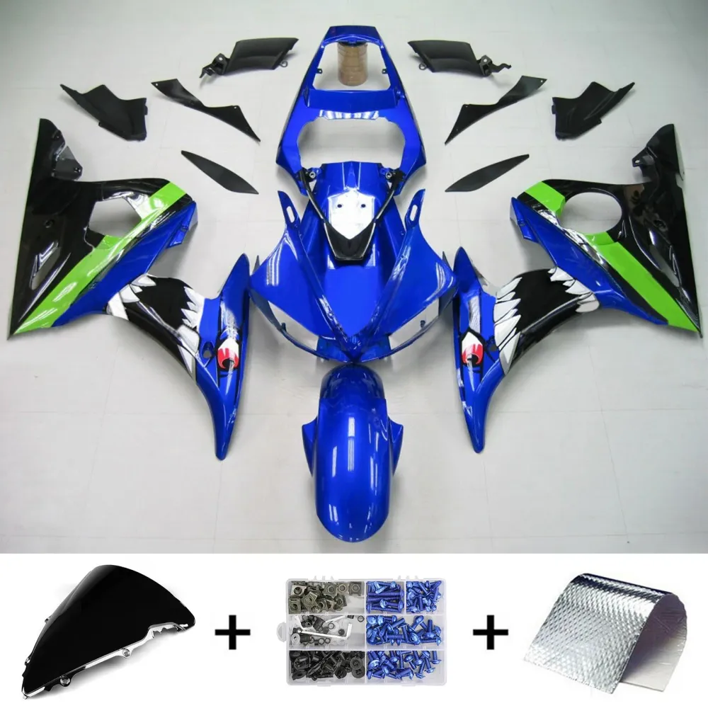 2005 Yamaha YZF 600 R6 Injektion Fairing Kit Bodywork Plastic ABS #150 Amotopart