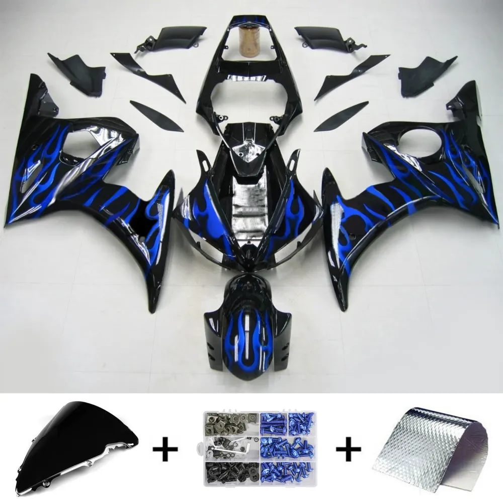 2005 Yamaha YZF 600 R6 Injektionsmässa Kit Bodywork Plastic ABS #158 Amotopart