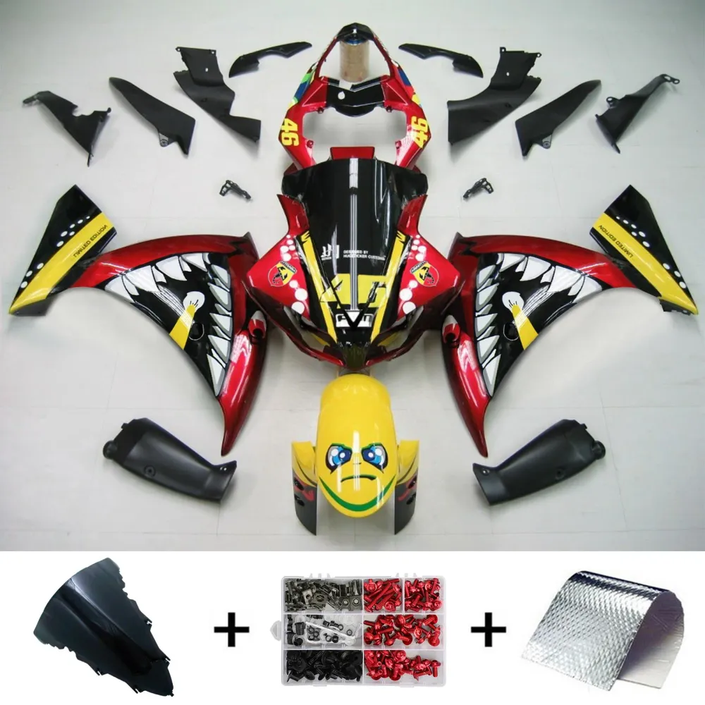 2012-2014 YAMAHA YZF 1000 R1 injektionsmässa kit Bodywork Plastic ABS #128 Amotopart