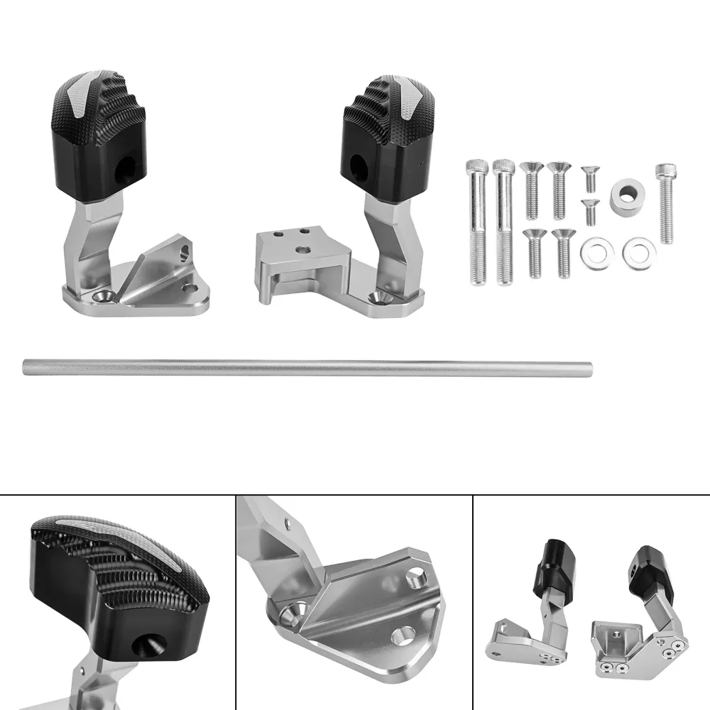 Protector Engine Crash Bund Pad Slider Silver för Suzuki GSXR1300 Hayabusa 21-23 Amotopart