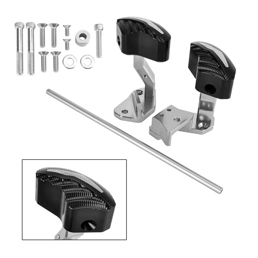 Protector Engine Crash Bund Pad Slider Silver för Suzuki GSXR1300 Hayabusa 21-23 Amotopart