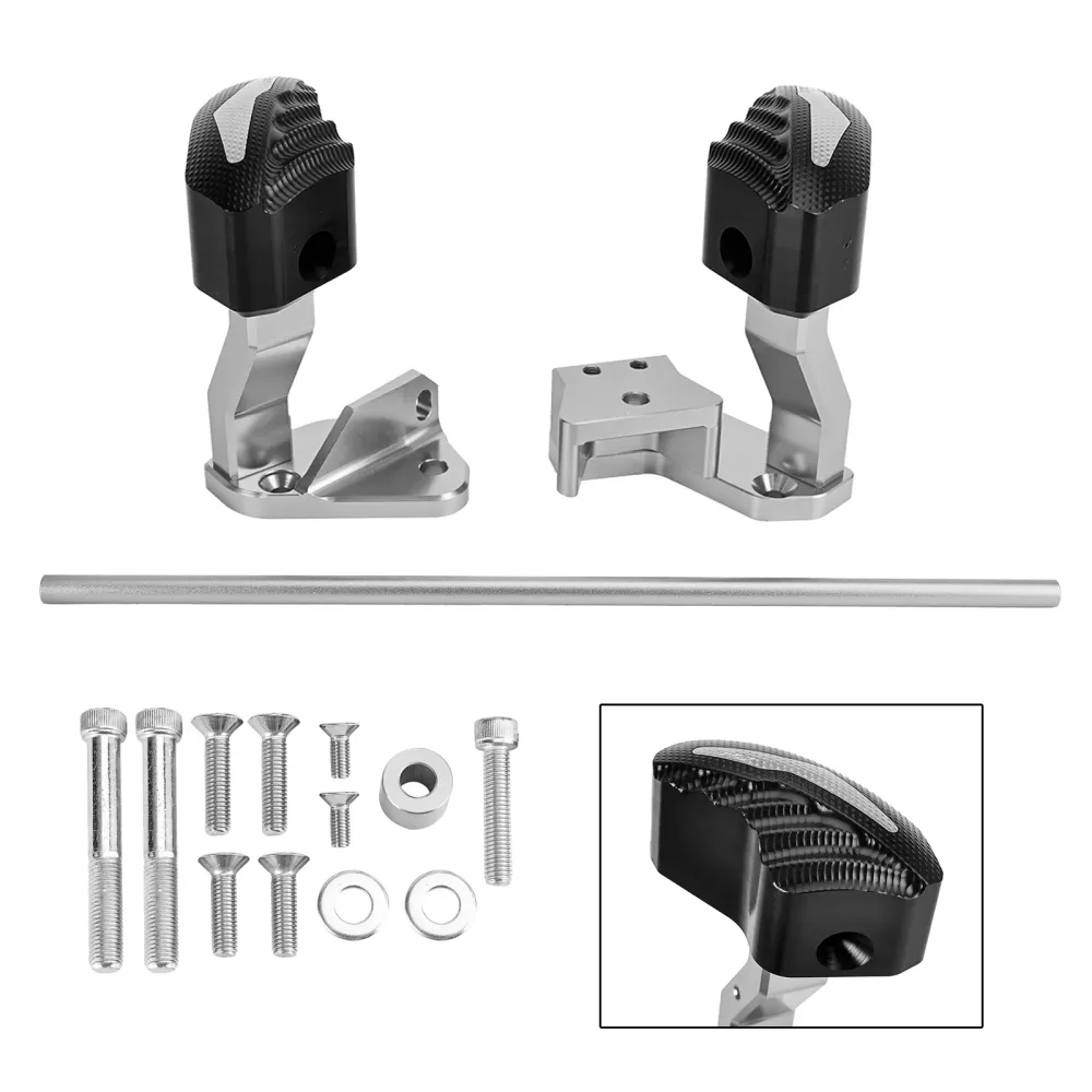 Protector Engine Crash Bund Pad Slider Silver för Suzuki GSXR1300 Hayabusa 21-23 Amotopart