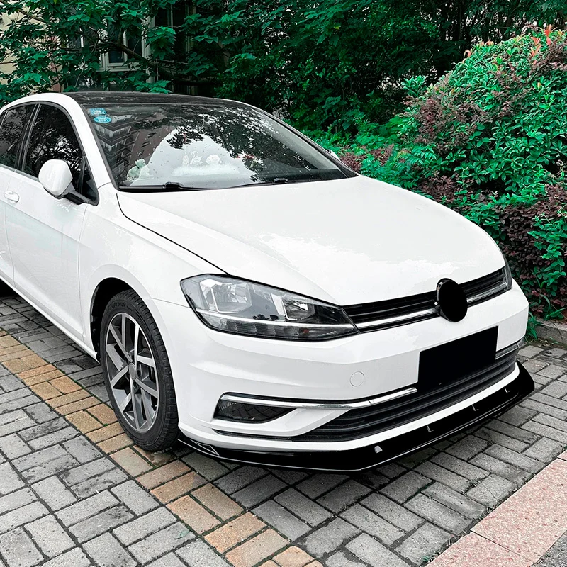 AutoStyle Front spoiler lip suitable Volkswagen Golf VII (7.5) 2017-2019 excl. GTi/GTD/R/R-Line (Glossy Black ABS)