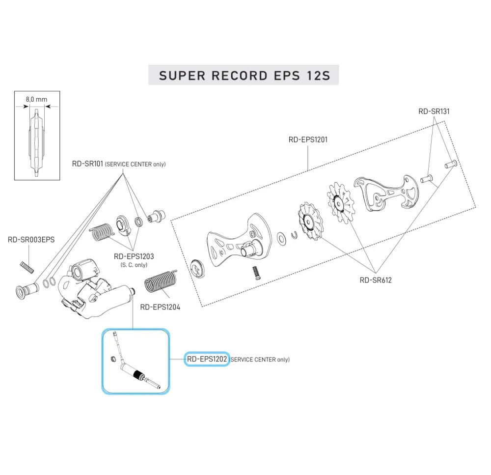 CAMPAGNOLO SUPER RECORD EPS 12V Motor för bakväxel