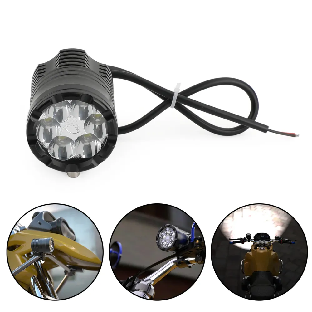 6x Electric LED -cykel Motorcykel Lätt cykel Front Lamp Vattentät strålkastare Generisk