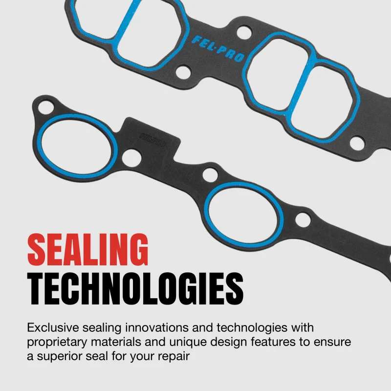 Fel-Pro Ford 260/289/302/351W Windsor SB Intake Manifold Gasket Set - 1.28 x 2.10 Port Size