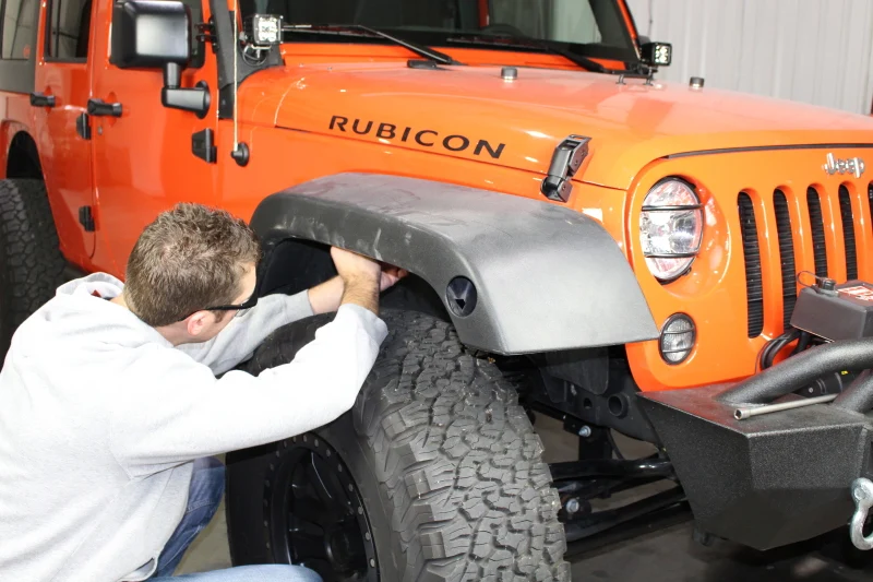 Fishbone Offroad 07-18 Jeep Wrangler Front/Rear Tube Fenders - Aluminum Blk Txtrd Pwdrcoat(Set 4)