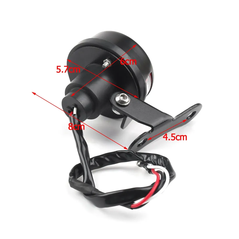 Röd flamma eld bakre bakljus bromsljus för Harley Cafe racer bobber, 2 färg generisk