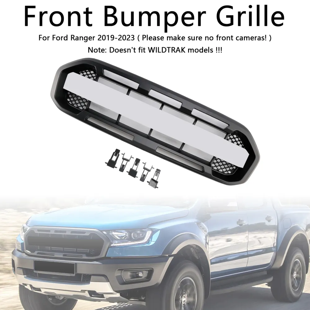 Ford Ranger 2019-2023 Raptor Style främre stötfångargrill Svart