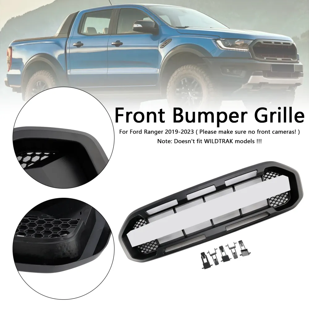 Ford Ranger 2019-2023 Raptor Style främre stötfångargrill Svart