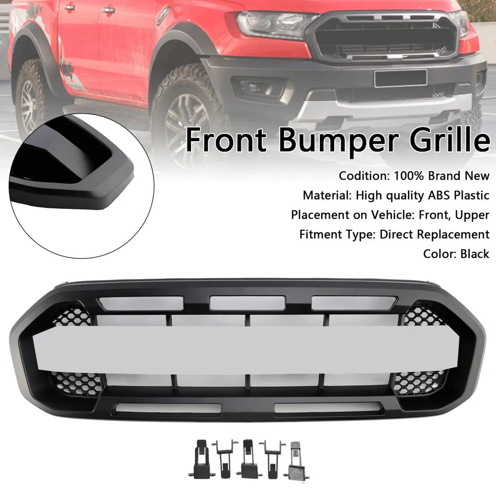 Ford Ranger 2019-2023 Raptor Style främre stötfångargrill Svart