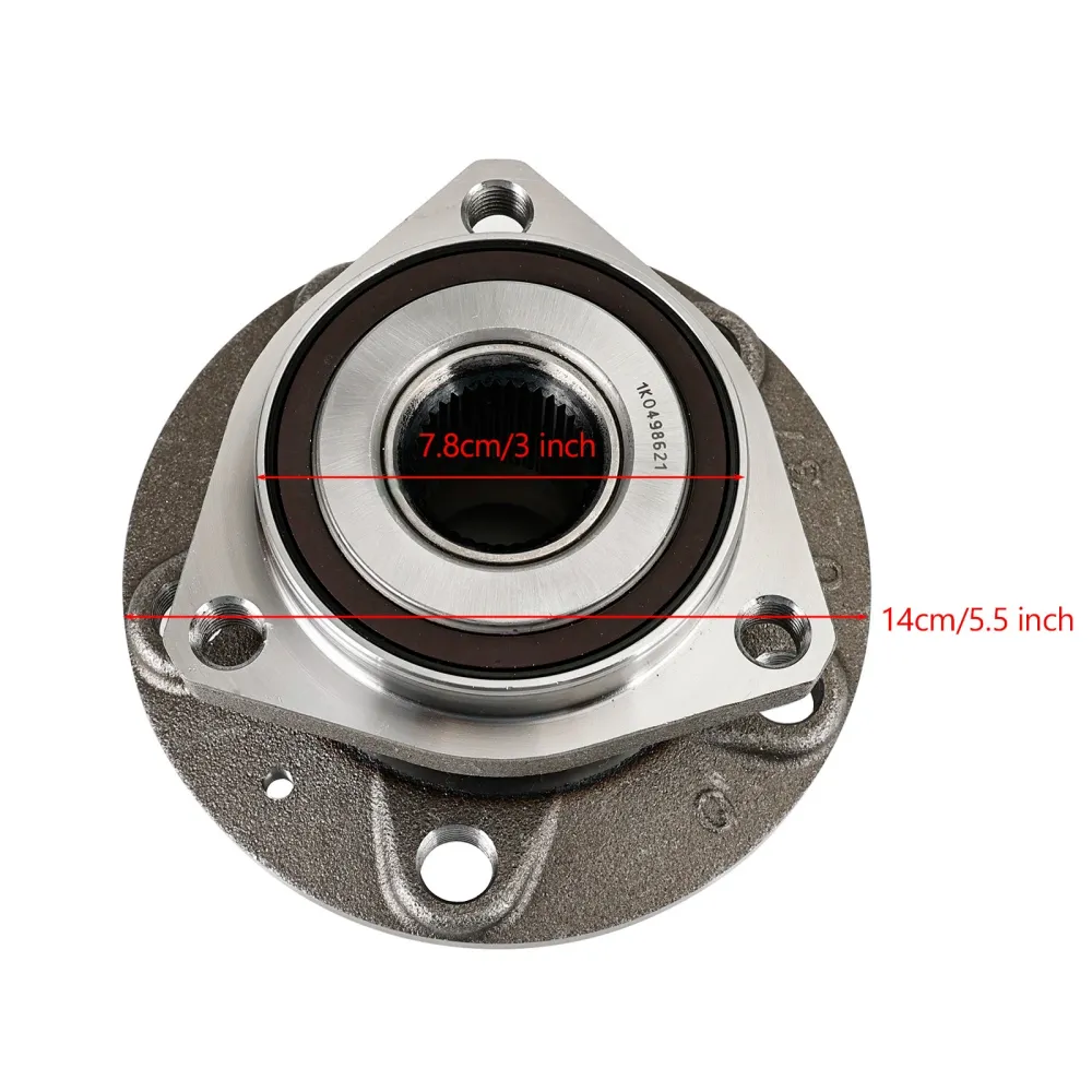 Framhjulslagret nav med 3 hål 1k0498621 för Audi A3 VW Caddy Mk3 Golf 5/6/7