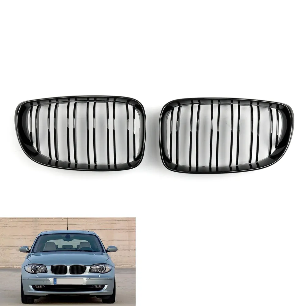 Front Grille för BMW 1-serien E81 E87 E82 E88 128I 135I 2008-2012 Gloss Black Generic