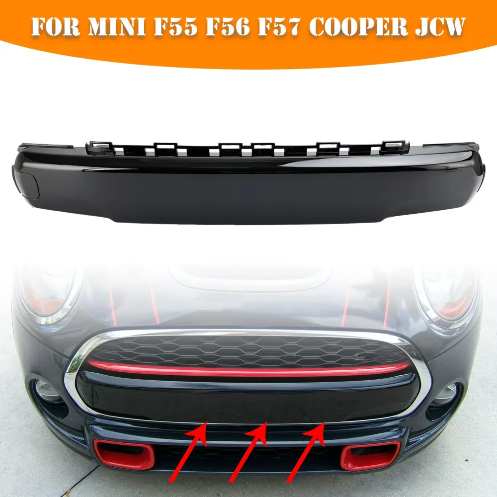 Front Number Plate Cover Gloss Black för Mini F55 F56 F57 Cooper JCW 51117337791