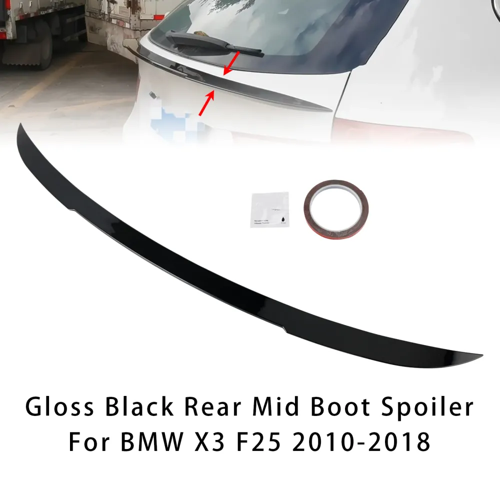 Glanssvart Bak Mid Boot Spoiler Till BMW X3 F25 2010-2018