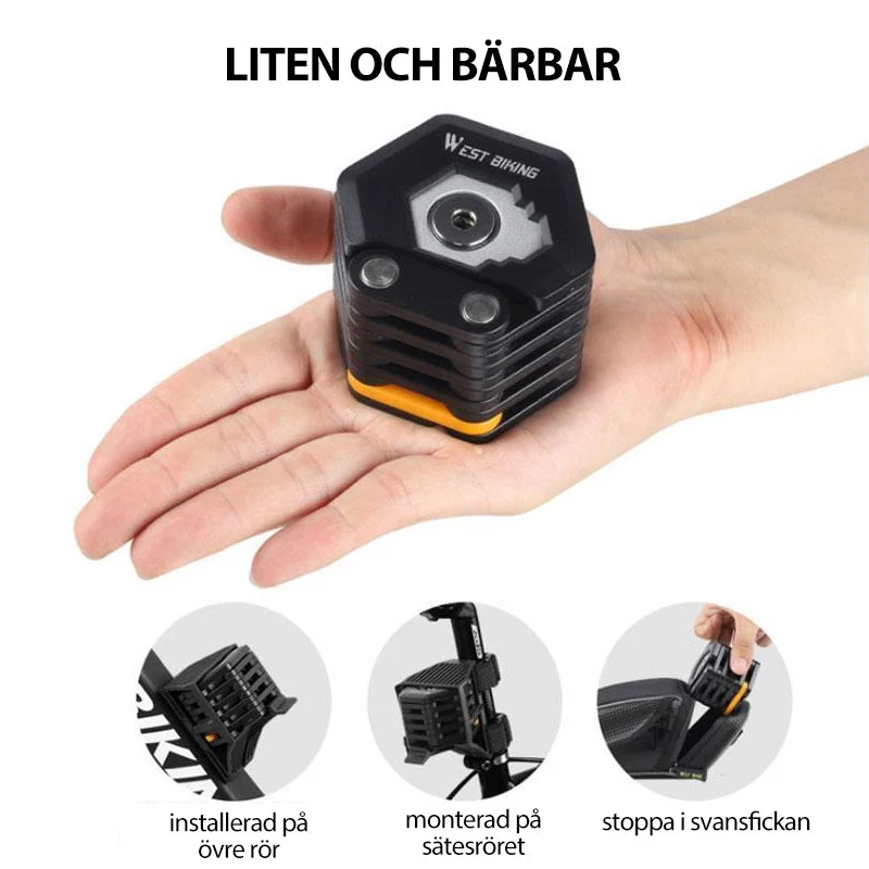 Hopfällbart och starkt cykellås för säkerhet