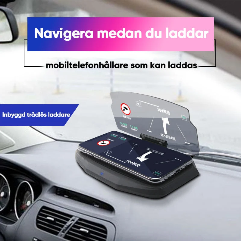 HUD Navigationsprojektor med Trådlös Laddning för Bilar