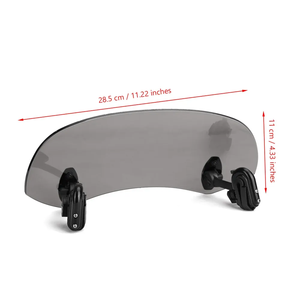 Motorcykel justerbar klipp på vindrutans förlängning spoiler vindavböjare grå generisk