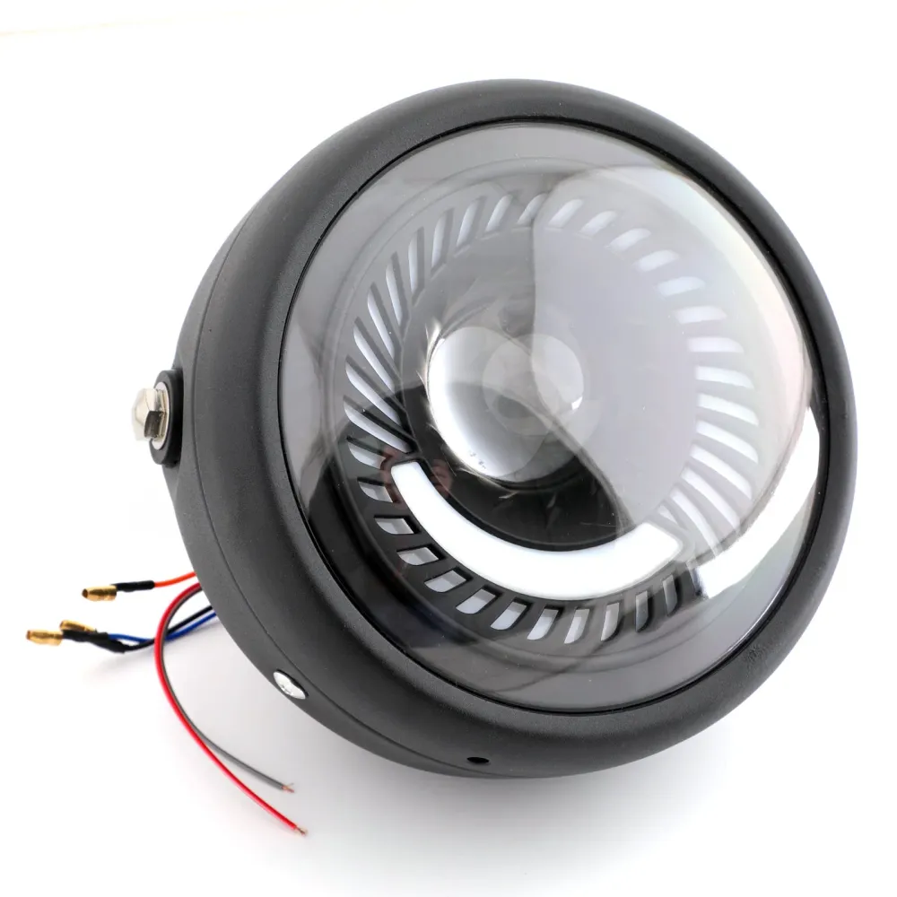 6.5 '' Motorcykel Universal Blue/White LED -strålkastare för Cafe Racer Custom Generic