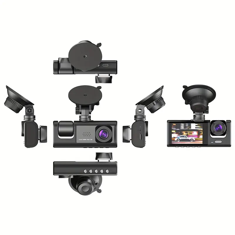 Nattsyns trippellins 1080p bilkamera med bak- och framvy
