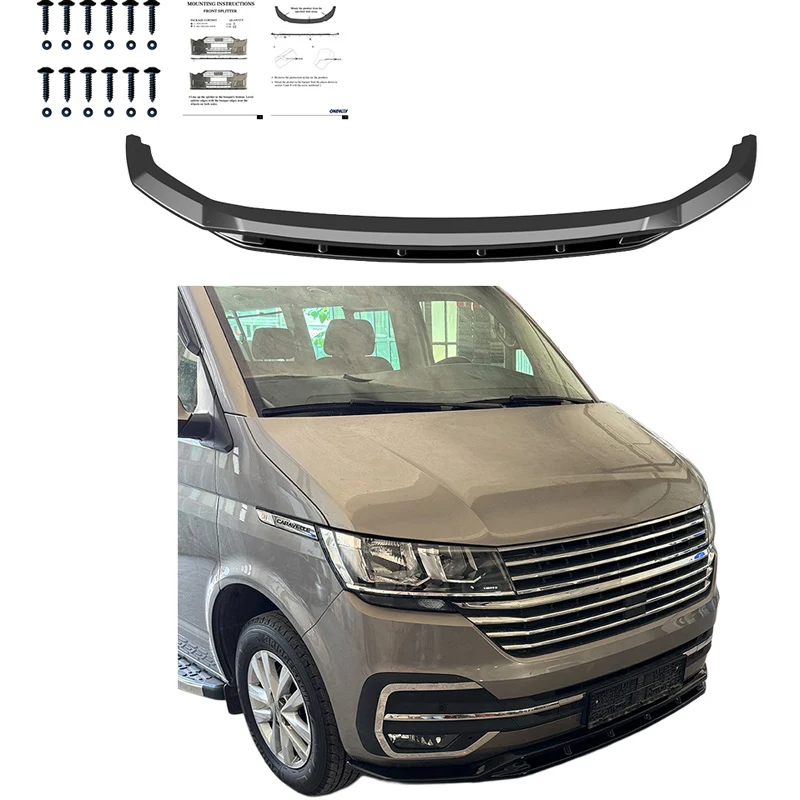 Oneway Front spoiler suitable Volkswagen Transporter T6.1 2020-2022 - Version 5 - Gloss black
