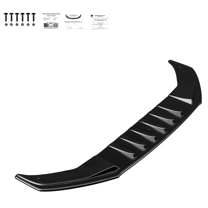 OneWay, Frontspoiler, Glanssort, Passer til Volkswagen Arteon R-Line (2017- inkl. Shooting Brake)
