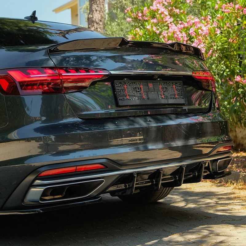 Oneway Rear Diffuser suitable Audi A4 (B9) Sedan/Avant Facelift 2019-2024 - Gloss black