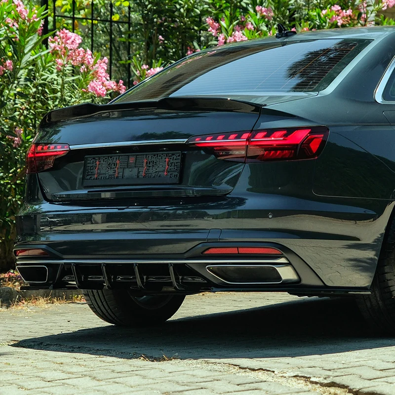 Oneway Rear Diffuser suitable Audi A4 (B9) Sedan/Avant Facelift 2019-2024 - Gloss black